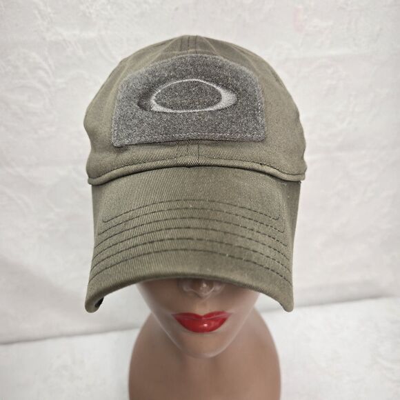Oakley Military Green Y2K Baseball Cap Patch Embroidered Small Medium Flex Hat - Picture 1 of 8
